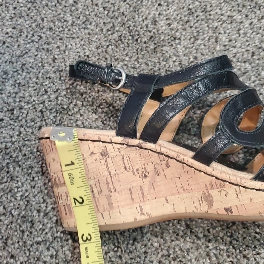 B.O.C Born Women Jalina Cork Wedge Ankle Strap Comfort Slide Sandals shoes sz 9M